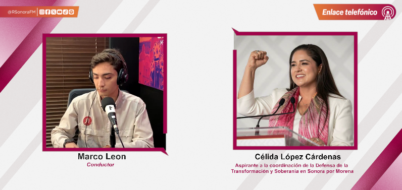 RSonoraFM's tweet photo. #SonoraNoticiasPM | Enlace con Célida López Cárdenas sobre su participación en el proceso interno de Morena en Sonora. https://t.co/ELz4xi4Cw8