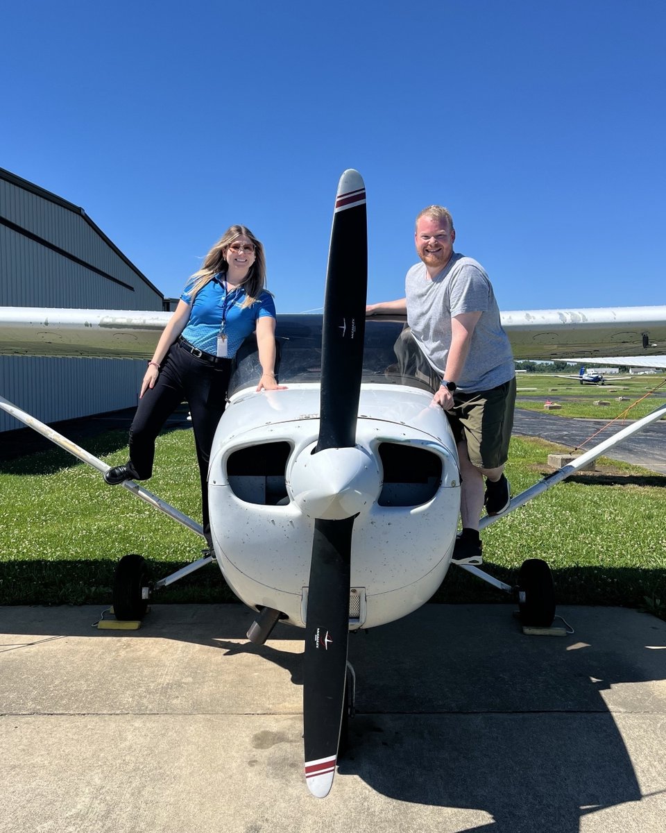 SportysAcademy's tweet photo. Congratulations to @SportysAcademy student Casey Kohake. Casey soloed in a single-engine aircraft on June 23, 2026. #FirstSolo https://t.co/RtqoZSTdUz