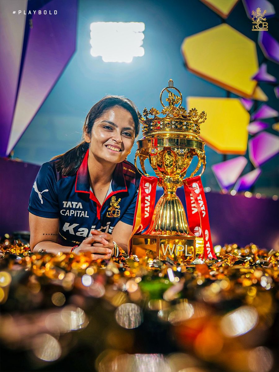 RCBTweets's tweet photo. ODI cap. Test cap. WPL trophy. Your all-round skill have taken you places, and this is just the beginning. 🙌❤️

Here’s to many more moments to celebrate. Happy birthday, Sayali! 🎂🥳

#PlayBold #ನಮ್ಮRCB https://t.co/xIM2XnWYF1