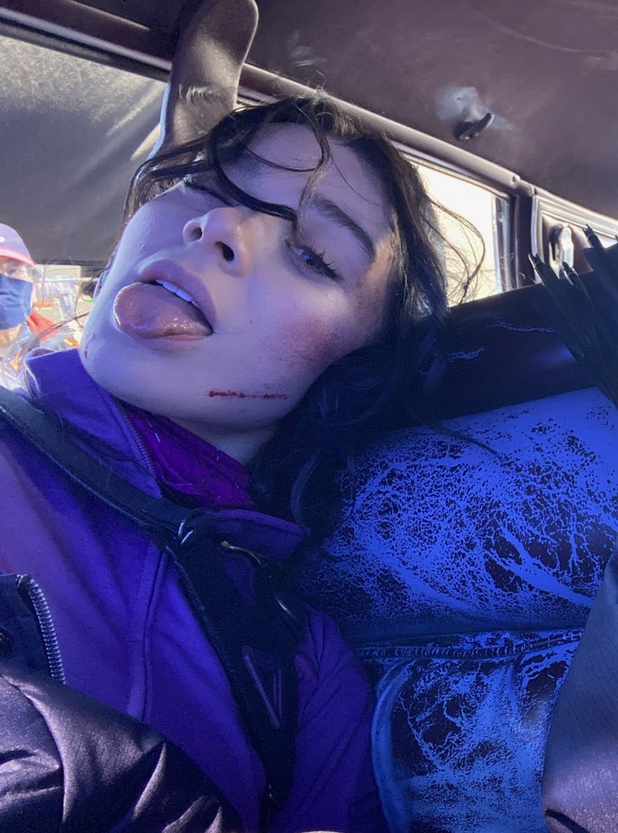 captaincupkick's tweet photo. Blessing the timeline with Kate Bishop BTS pics https://t.co/1ItqQqpr4h