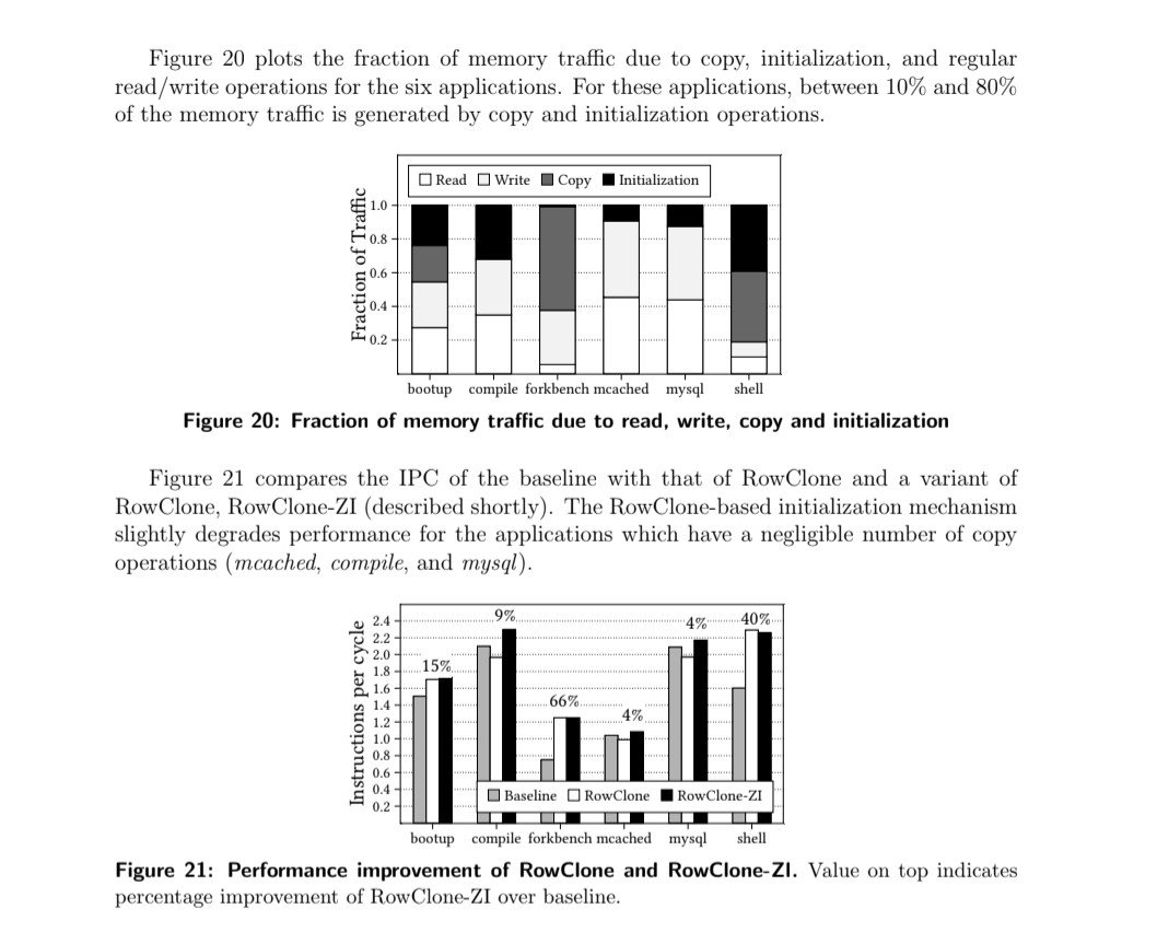OSdev_'s tweet photo. Imagine if your RAM could execute operations without the CPU.

Not by adding cores to memory. Not by integrating a GPU.

Just by exploiting the analog behavior of the DRAM chips already sitting in your system.

It sounds impossible, but a series of papers proposed exactly that. One of the most influential is "The Processing Using Memory Paradigm."

The motivation was simple.

Modern CPUs spend an enormous amount of time moving data rather than computing on it. Operations like "memcpy()", page initialization, "fork()", Copy-on-Write, bitmap operations, and page migration often involve little or no arithmetic, yet every byte still travels:

DRAM → Memory Controller → CPU Cache → CPU → Cache → Memory Controller → DRAM

That movement consumes memory bandwidth, pollutes caches, burns energy, and limits performance.

The paper proposes a different idea:

If the operation doesn't require the CPU, don't send the data there in the first place.

Instead of adding compute units inside memory (traditional Processing-in-Memory), the authors introduce Processing using Memory (PuM), reusing the circuitry already present in commodity DRAM.

The paper combines two techniques.

RowClone exploits the row buffer (sense amplifiers). By issuing carefully timed ACTIVATE commands, an entire DRAM row can be copied to another row inside the same subarray, without transferring the data over the external memory bus.

The second idea is even more fascinating.

By simultaneously activating three DRAM rows, the sense amplifiers naturally resolve the stored charges according to a majority function. With specially initialized control rows containing all 0s or all 1s, this behavior can implement bulk bitwise AND and OR directly inside DRAM.

No ALU.
No vector instructions.
No CPU execution.

Just the analog physics of DRAM doing useful work.

The potential gains are enormous:
• Lower latency
• Reduced memory bandwidth consumption
• Significant energy savings
• Faster memory-intensive OS operations

So why don't our DDR5 DIMMs do this today?

Because elegant research doesn't automatically become a product.

The techniques require cooperation across the DRAM chips, memory controller, operating system, and ISA. Commodity DRAM vendors prioritize density, cost, reliability, compatibility, and JEDEC standardization. Supporting these operations also introduces challenges around subarray placement, ECC, refresh timing, command scheduling, and software integration.

For general-purpose PCs and servers, those engineering and ecosystem costs outweighed the benefits.

But the paper's real impact wasn't shipping a feature.

It changed an entire research direction.

Instead of asking "How do we make CPUs faster?", architects began asking "Why is the CPU involved at all?"

That question sparked years of work on Processing-in-Memory, influencing projects like Ambit, Buddy RAM, Samsung's HBM-PIM, and many modern near-memory computing architectures.

Sometimes the most important papers aren't the ones that become products.

They're the ones that permanently change how an entire field thinks.