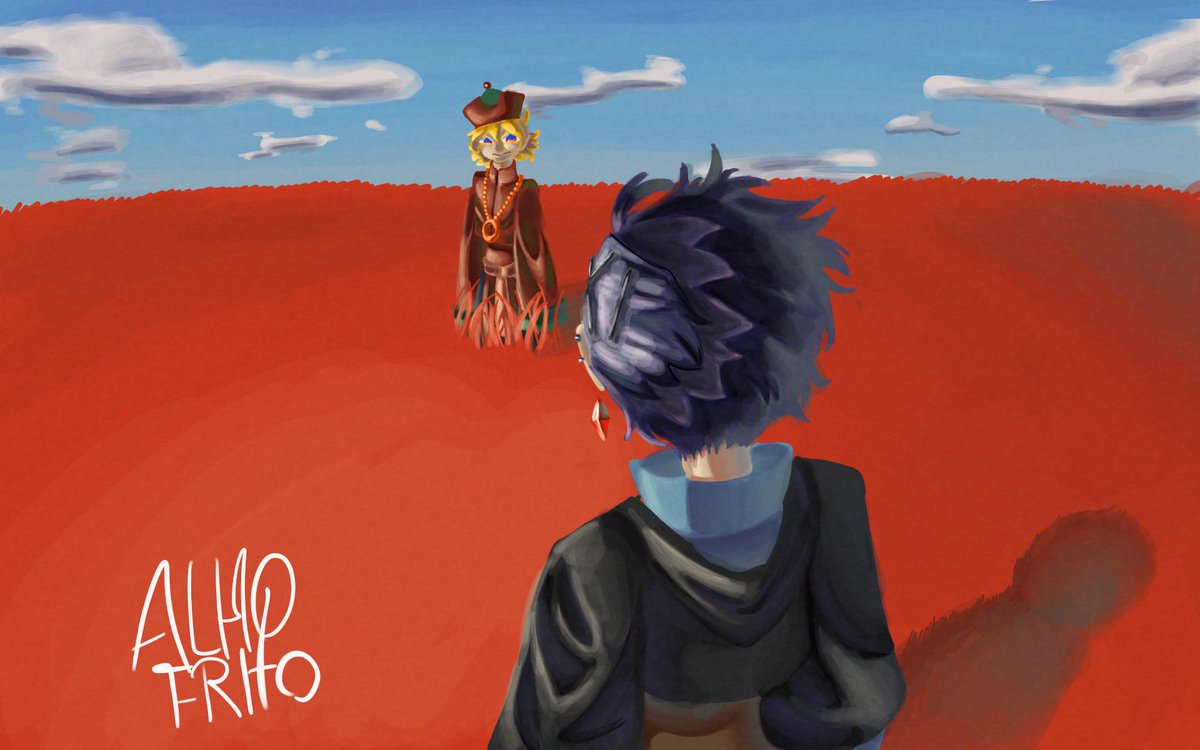 Rib308's tweet photo. "That was when I spotted a boy wearing clothes the same color as the grass, though not the exact same shade.
When he noticed me, he smiled as if he were running into a close acquaintance."

one of the best drawings I've done

#OriginalDrawin #DigitalArt #OCdraw #OC https://t.co/9RERXm0iTz