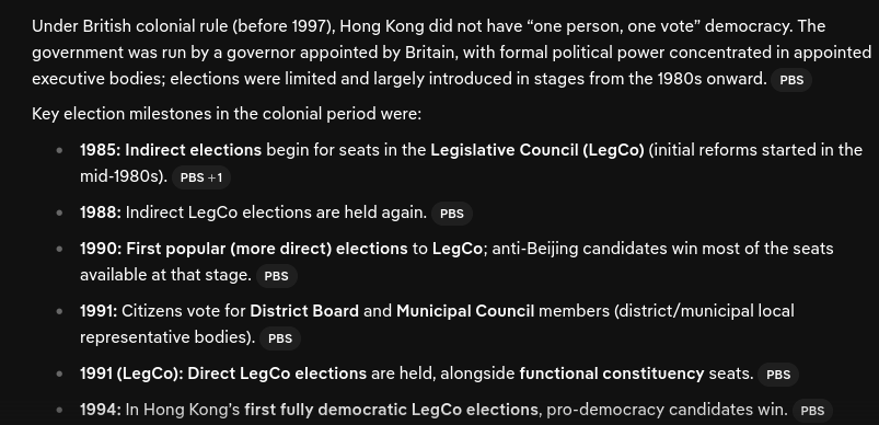 cantoncandy's tweet photo. Elections? What the fuck is this fucking moron talking about? The British did not allow voting until after Deng laid down the law that China was going to take back Hong Kong by force if necessary. https://t.co/8hj314SWCB