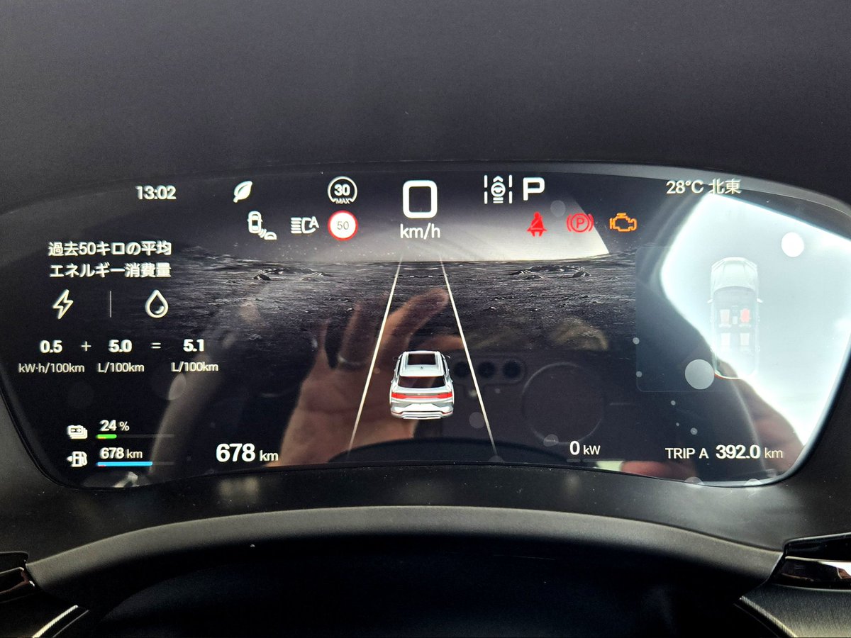 oretekigad's tweet photo. シーライオン6AWD、お待たせしました！こんな情報欲しかったと思います！

仕事で約392km(約360キロは高速85km/h設定)走ってきました。充電、ガソリン満タンからの結果です!

EV:25%までで94km
その後約300kmはHEV走行
入ったガソリンは14L (燃費約https://t.co/A21bJTjxSS)

上出来すぎました🤗 https://t.co/rM8osPHmhA
