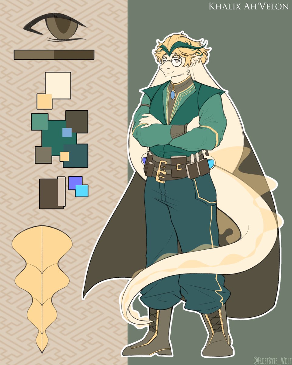 FrostByte_Wolf's tweet photo. I finally managed to push myself to draw my OCs ref sheet for art fight lmao XD https://t.co/gehaJofEcv