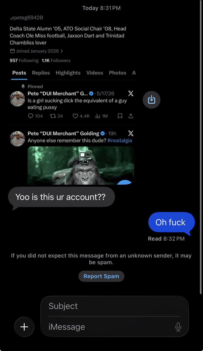 Pete “DUI Merchant” Golding tweet media