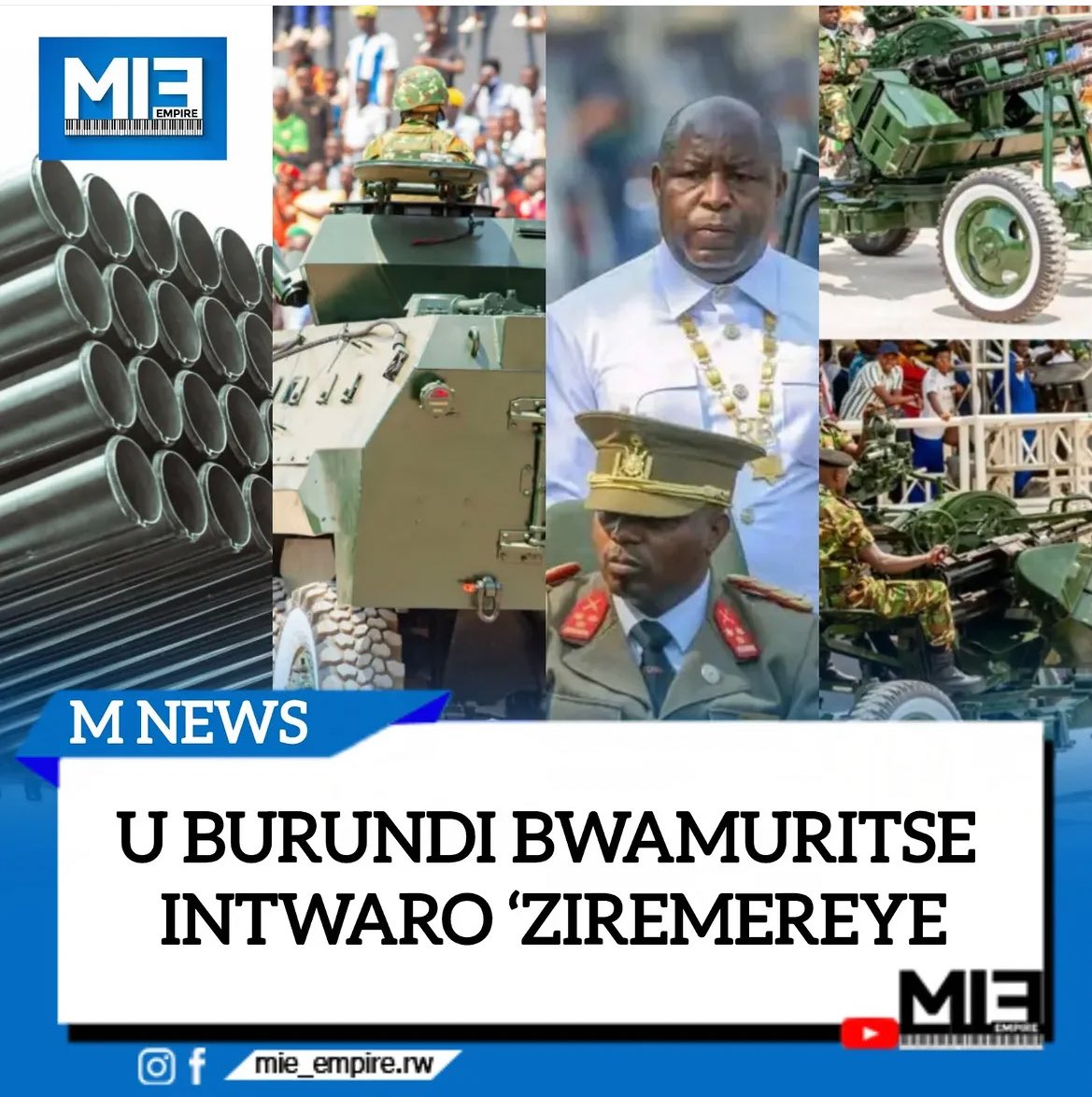 Patriote257's tweet photo. Umwansi yamaze kujugumira

 Jewe narigeze kubwira inkotanyi nti mukine na Congo ariko ntimurote mukina n’ u Burundi kuko ingabo z’ u Burundi ni igiti kiturirwa kandi nabo bariko baravyibonera muri Congo 

Igihe u Rwanda rwinjira muri Congo rwari rufise umugambi w’ uko rufata Kinshasa rugaca rutembagaza ubutegetsi ariko murabona ko Kuva u Burundi bugiye gutabara atanamezi 2 yaheze inkotanyi zidakubitiweyo zigasubizwa inyuma. Mwibuke kandi ko inkotanyi zo zavuga ko zihejeje gufata Kinshasa zica zibandanya gufata u Burundi ariko ivyovyo nabibona nk’ ukudedemba . 

Ejo rero le 1 Juillet, Igisoda c’ u Burundi cerekanye ibikoresho bikomeye dukunze kubonana abarusiya n’ abanyamerika isi yose yaraye ikuy’ ubwatsi. Karya Kari akagohe kuri adui hakurya ya Kanyaru