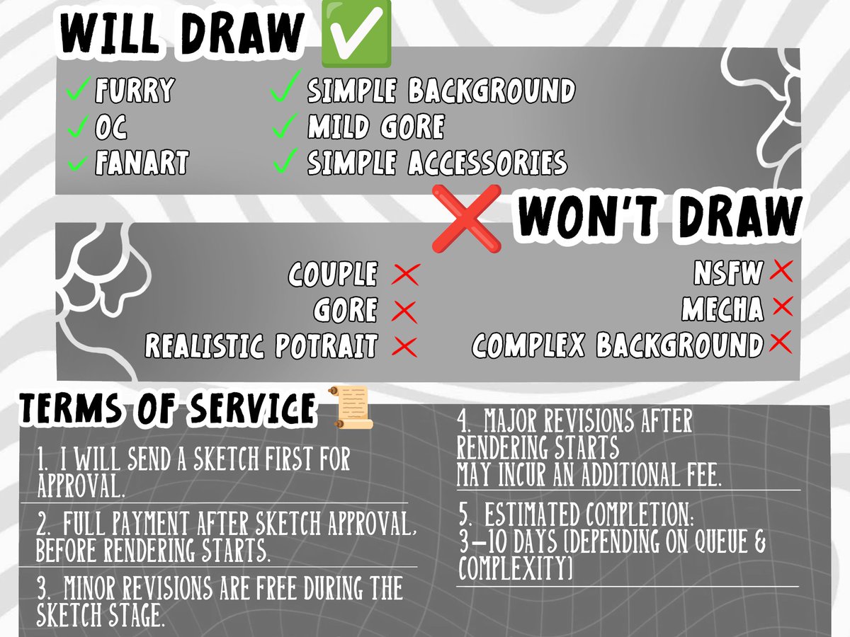 Artxxie0_'s tweet photo. !COMMISSION ARE OPEN!

Hiii👋 My commissions are finally open!
✨price start at 50k IDR / 6$ USD✨

Feel free to DM me if you're interested or have any questions!

Slot: 0/3 
#commissionart #artcommission #furrycommission #furryart #opencommission #furryartist https://t.co/vIHGbWjvYF