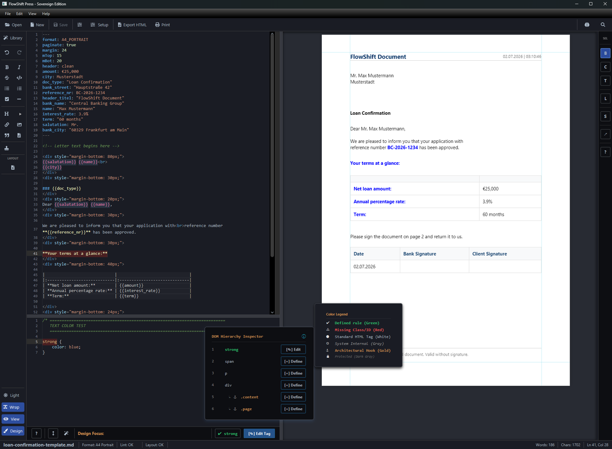 HZschuppan79649's tweet photo. Adobe won't probably like it much 🫣
No black box. YAML-driven. Open documents?
We inspect them. Real-time CSS, live preview,
DOM hierarchy – and a color legend that actually explains what's going on.
Still iterating. More to come.
#FlowShift #DevTools #UI #CSS #DocumentEditor https://t.co/VQnFDg8eQT