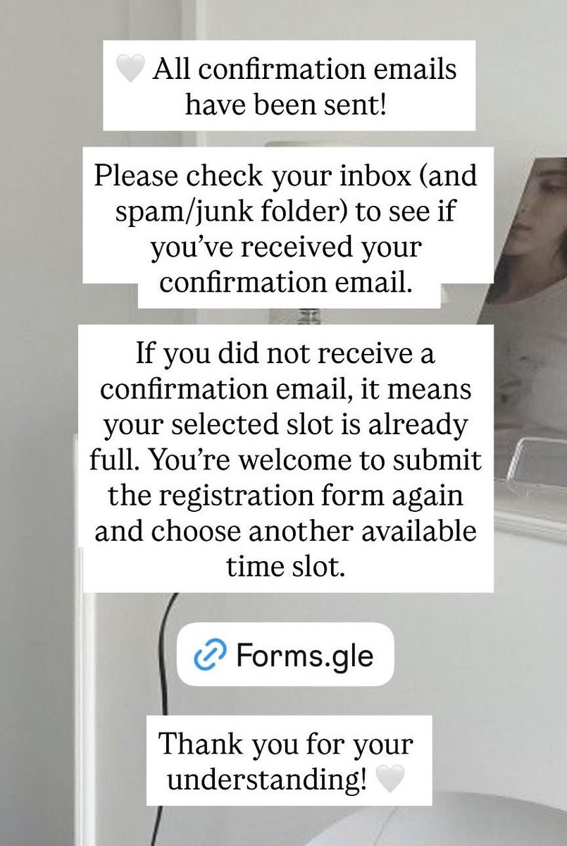 89notfound_'s tweet photo. Please check your inbox (and spam/junk folder) to see if you’ve received your confirmation email!🤍
#89notfound_ https://t.co/HDINsZfxks