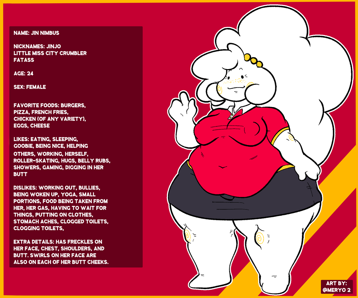 BigBeefBoober's tweet photo. I also own a few OC's. And I have these BRAND NEW refs of them made by my friend @/MeRYO_2 (I did all the text he just did the art) 

First up is Jin! https://t.co/eNn56B8rnF