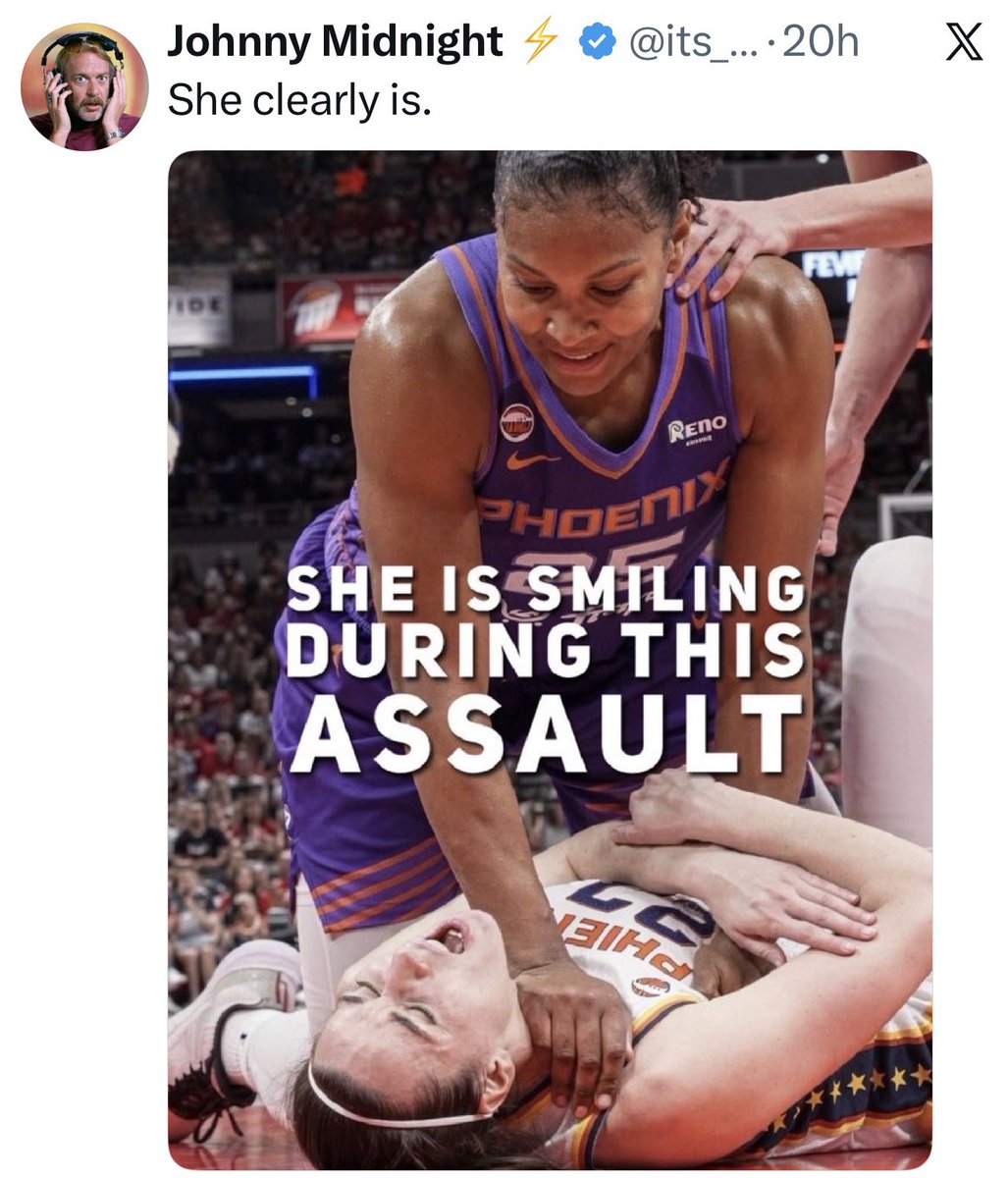 ripley3405's tweet photo. @janninereid1 @perseverare1776 A thug is as a thug does. You assaulted Caitlin Clark, you need to own that and stop whining. https://t.co/aSwZnvQnkV