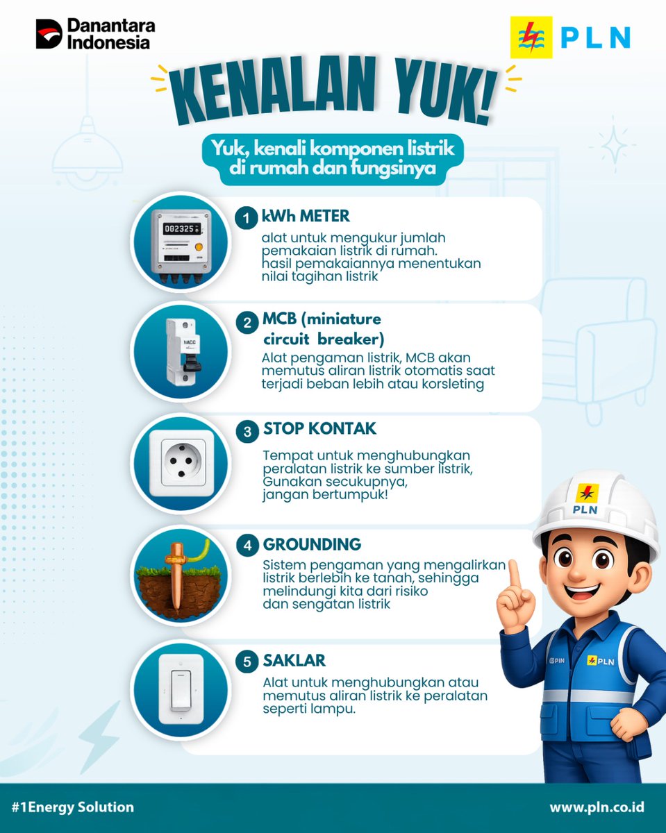 TemanPLN's tweet photo. Sudah kenal dengan komponen listrik di rumahmu?

Setiap komponen punya fungsi penting agar listrik tetap aman dan bekerja dengan optimal. Yuk, kenali dan gunakan dengan bijak! 💙
#PLNUIDSulselrabar #PLNUntukSemua #PLNUntukIndonesia #PLNMobile https://t.co/SBKjUETqlJ