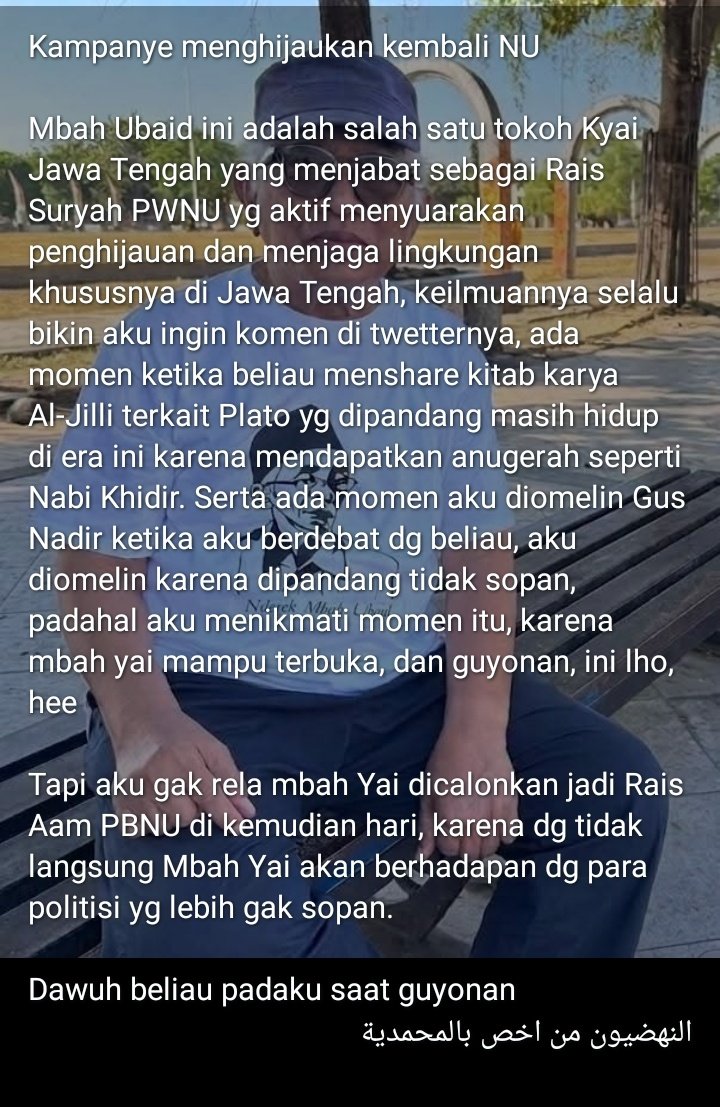 santri_keliling's tweet photo. Menghijaukan Kembali NU

Maaf, santri nakalnya ingin Mbah Yai @Ubaidullah_Sdq tetap seperti yang dikenal💚
ولاتموتن الا وانتم نهضيون https://t.co/7WkuJn8FDY