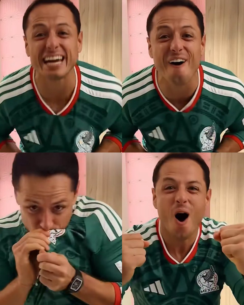 InvictosSomos's tweet photo. Vean nada más esta secuencia del Chicharito Hernández, por favor. Justo después de que la Selección Mexicana lograra meterse a los octavos de final de la Copa del Mundo con paso perfecto y sin recibir ningún gol, el gran Javier Hernández no pudo contener la emoción. La leyenda mexicana está disfrutando del torneo del equipo de Javier Aguirre como un aficionado más. Esa sonrisa y ese beso al escudo lo dicen absolutamente todo.

Y pensar que, antes que existiera el famoso "¿Y SI SÍ?", este señor dejó claro que todos en México tenían que empezar a IMAGINAR COSAS CHINGONAS. Por esa mentalidad dejó huella en el Manchester United. Por esa manera de pensar llegó al Real Madrid. Y por ese enfoque es que pudo convertirse en el máximo goleador histórico de la Selección Mexicana. 

POR SIEMPRE LEYENDA.