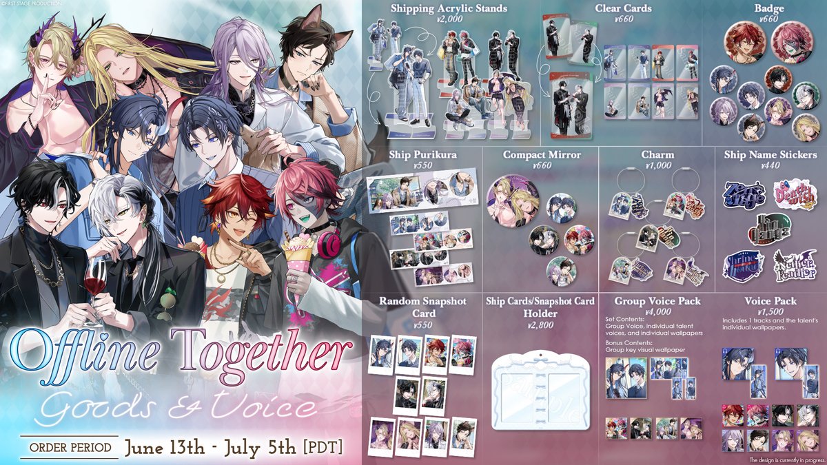 fsp_english's tweet photo. 【🖤Offline Together Merch & Voice Pack🖤】     

Offline Together Merch and voice packs are available for only 3 more days!!!!  

Check the shop right now!      
▼Store: 
https://t.co/j5zKkhbl2Q   

Available until: July 5th, 7:59 AM PDT/ 11:59 PM JST    

#OfflineTogether #FSP_EN