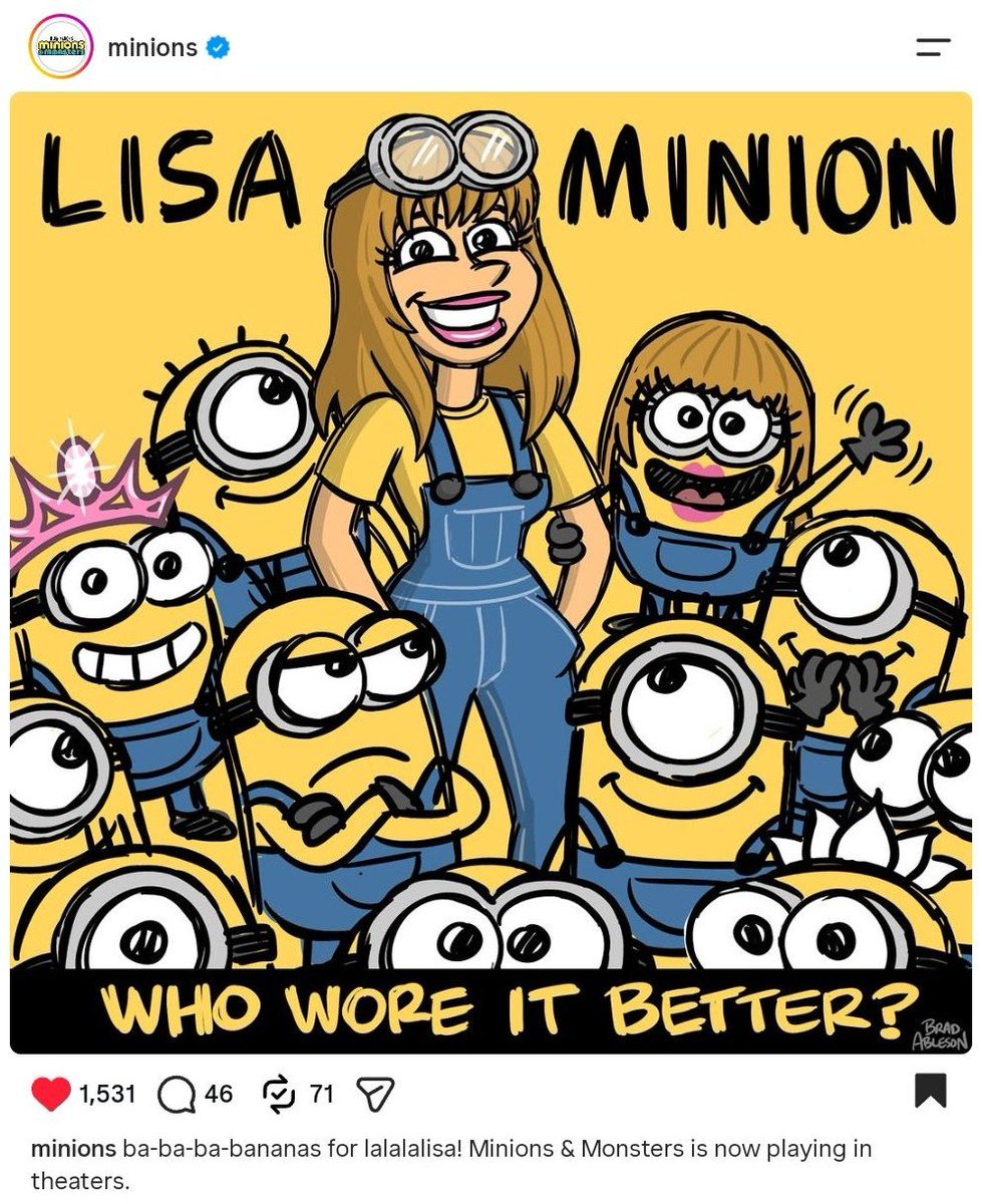 the_lisapopbase's tweet photo. Forever Iconic LALISA. 

#LISAxMINION https://t.co/aau7vfDz0A