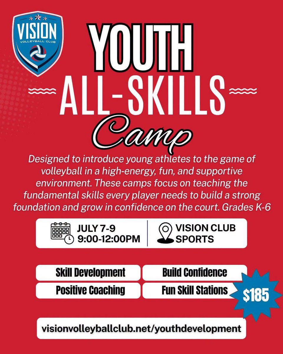 VisionVBClub1's tweet photo. Looking for the right place for your athlete to learn the game?

✅ Positive coaching
✅ Age-appropriate instruction
✅ Experienced coaches
✅ High-rep skill development

Give your athlete a great introduction to the game this summer!

🔗 https://t.co/e7DI0ZSRNr https://t.co/voBxkx3JHh