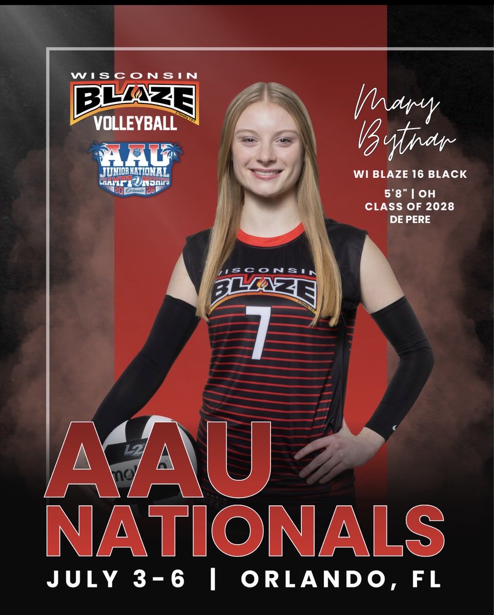 Mary_Bytnar's tweet photo. Can’t wait for AAU Nationals! @wiblazevb @AAUVolleyball https://t.co/K9os73gnK3