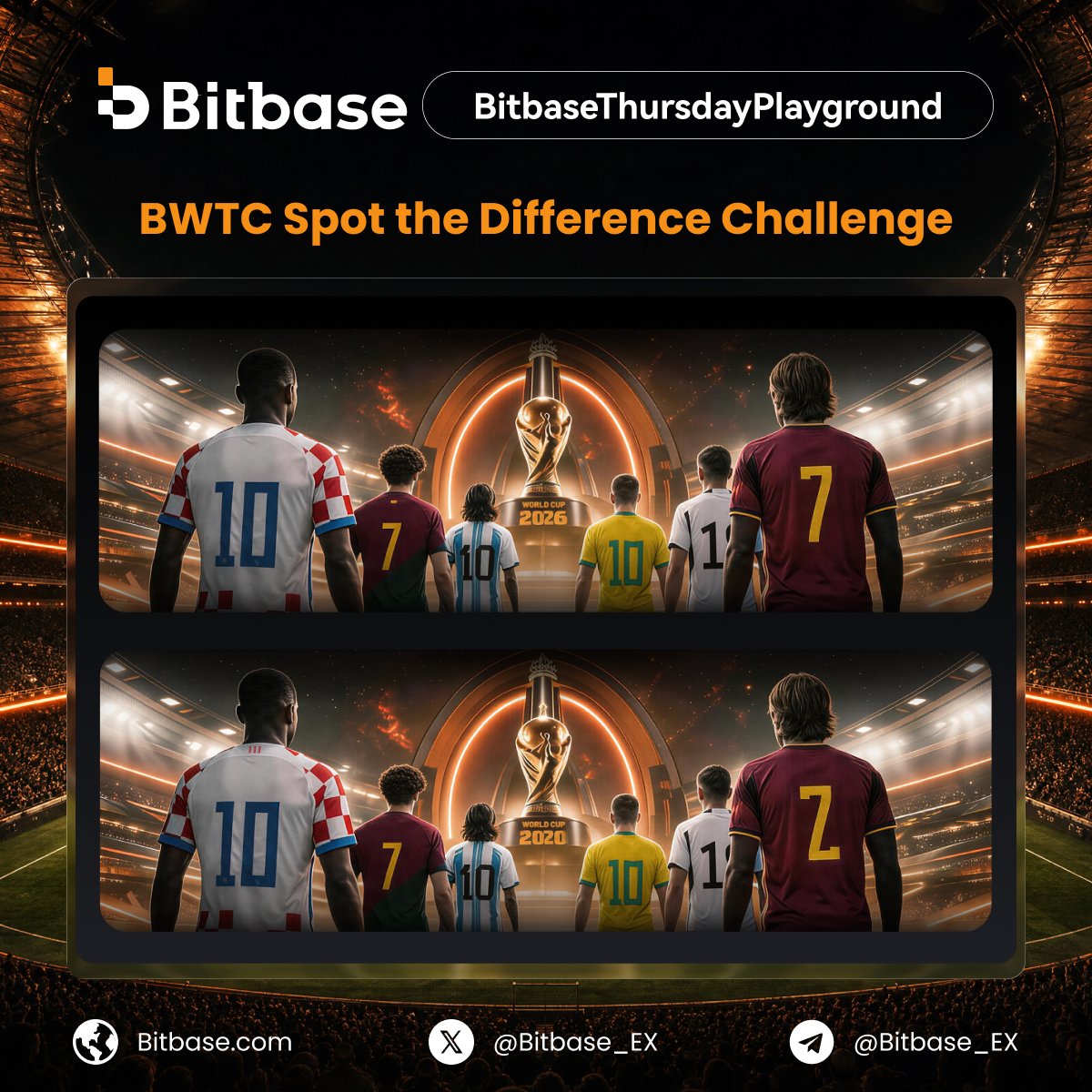 Bitbase_Ex's tweet photo. 🎁 #BitbaseThursdayPlayground | BWTC Spot the Difference Challenge
Find 5 differences for a chance to win a $20 USDT  bonus!

💡 Rules:
Follow @Bitbase_ex
Like + RT this tweet
Comment your answer + Tag 3 friends
Deadline: July 3, 23:59 (UTC+8)

#Bitbase #Giveaway https://t.co/5LxeOEUree