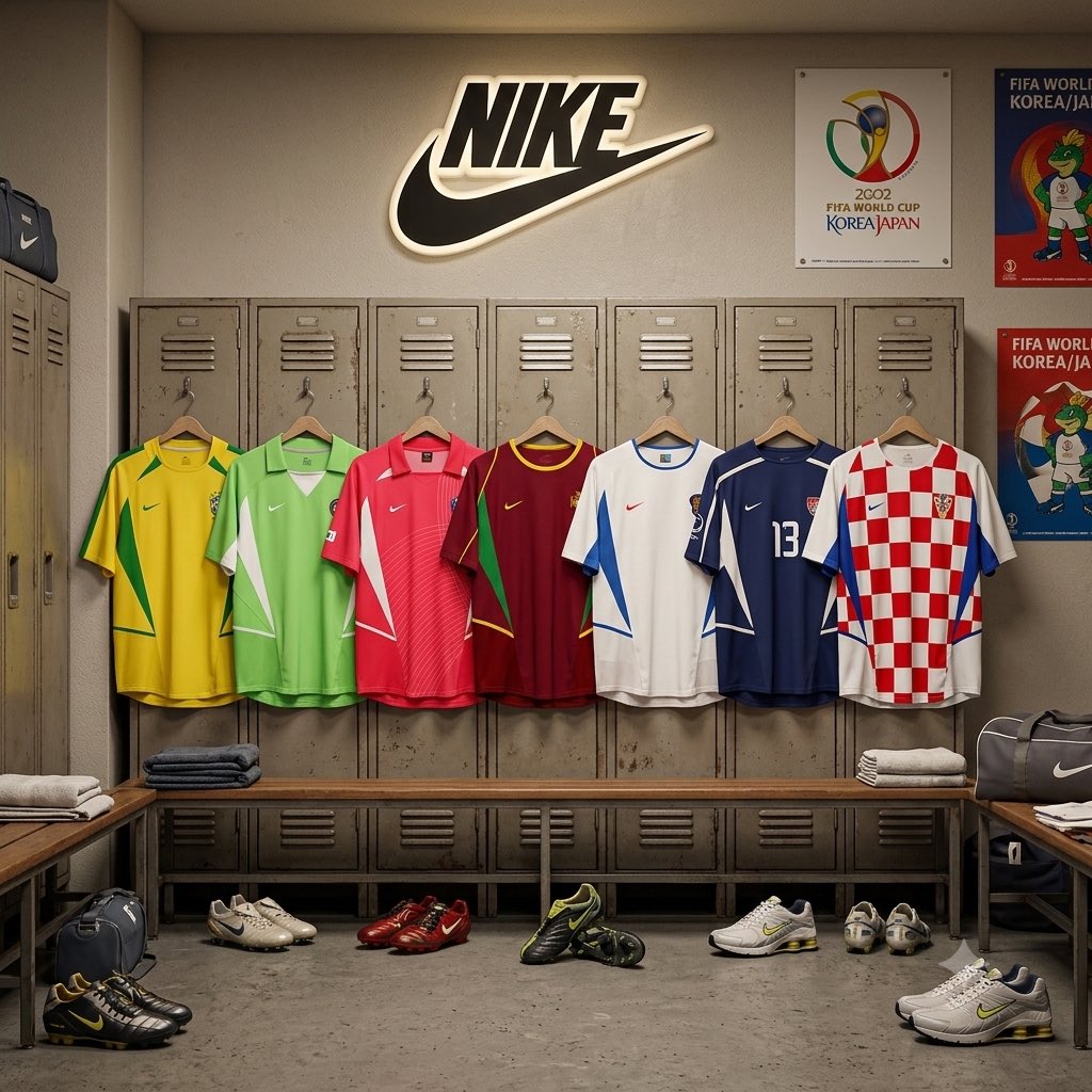 futnostalgico's tweet photo. O template das camisa da Nike na Copa do Mundo de 2002. 👀 https://t.co/rBLuM4a7q2