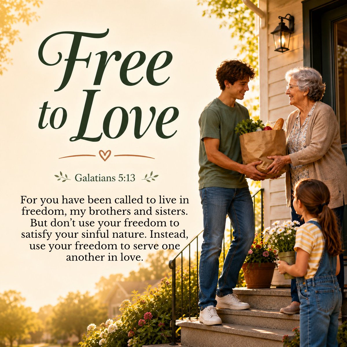 885jfm's tweet photo. What does freedom in Christ look like?
Galatians 5 says it is not selfishness.
It is love in action.
The freedom Jesus gives changes us inwardly and leads us to love outwardly.
#WordOfLife #LiveFree #Galatians5 https://t.co/M9FlpoXCif