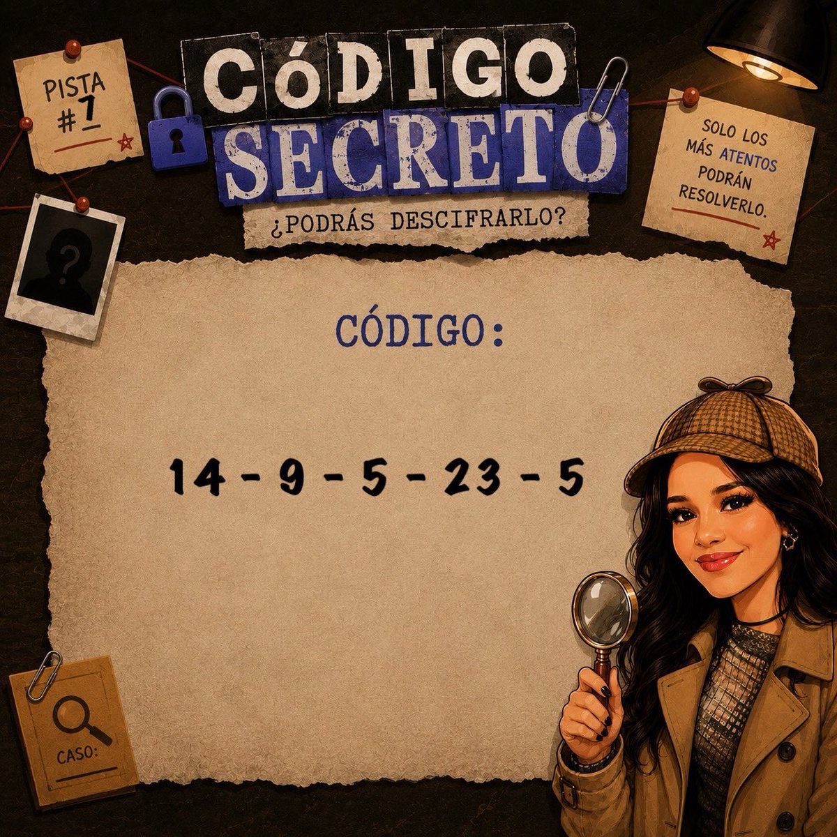 MarLaraDaily's tweet photo. Código Secreto 🔐

🧩 Hilo #7 

Descifra el código secreto y responde con la palabra correcta 🕵️‍♀️

📲 Adjunta tu captura de reproducción en Spotify con la hora visible 

⏰ A las 7:45 pm dirígete a  @Destiempados Para el siguiente hilo 

🔗 https://t.co/Solj5wQl0i https://t.co/SADiXq9QFc