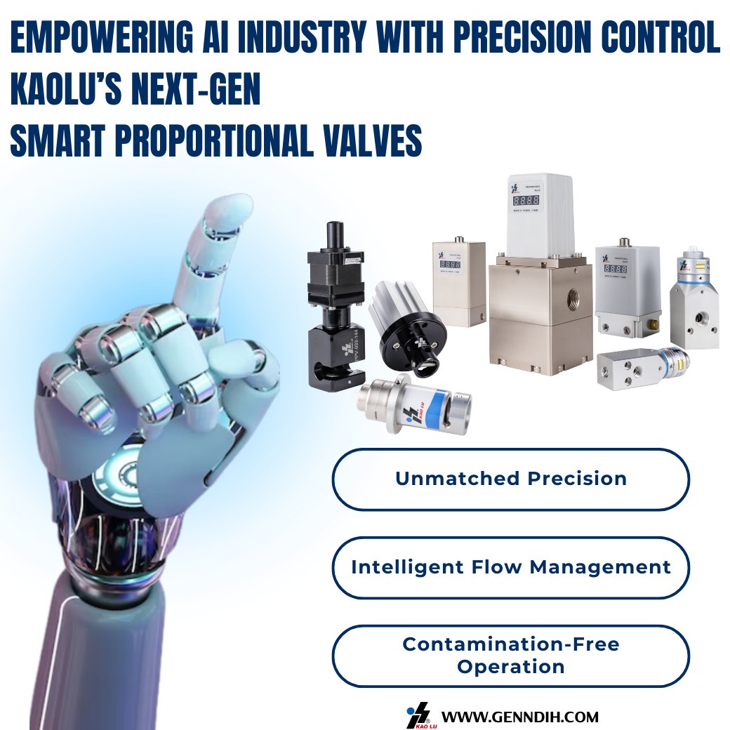 genndih's tweet photo. Empowering AI Industry with Precision Control
✨ KaoLu's Next-Gen Smart Proportional Valves

Designed for rapid response times and pinpoint accuracy, our electro-pneumatic pressure regulators deliver flawless air pressure control in pneumatic-driven systems! https://t.co/4Vhnh9PhPF
