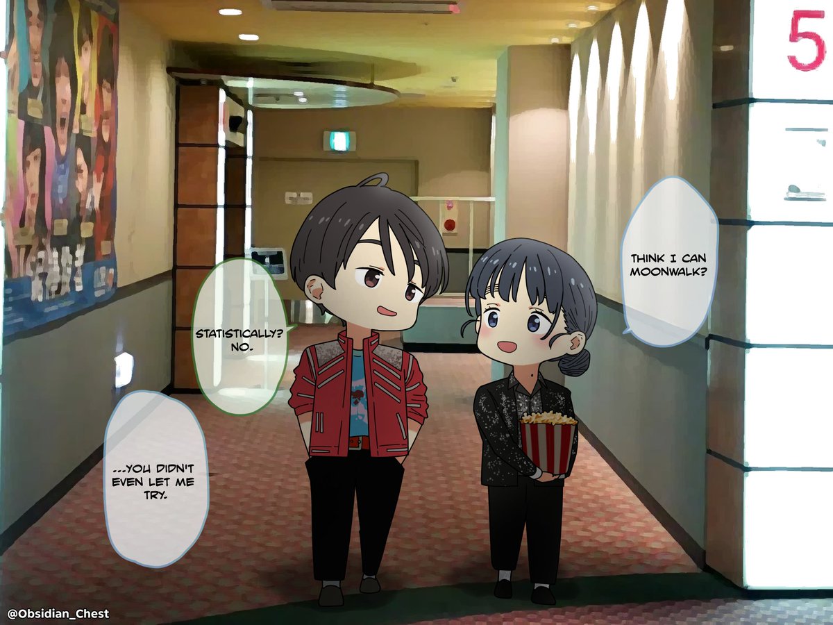 FIRESTILLBURNSs's tweet photo. Both were very into the movie, but don't know why both showed up in MJ's outfit

Artist by : @Obsidian_Chest 
#マケイン https://t.co/1Mb9uTtspN