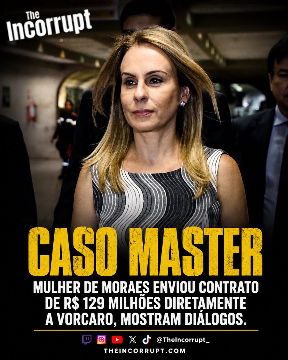 TheIncorrupt_'s tweet photo. 🗣️ AGORA | Mulher de Moraes enviou contrato de R$ 129 milhões diretamente a Vorcaro, mostram diálogos

‘Bom dia! Segue a minuta do contrato. Abraço’, escreveu Viviane Barci de Moraes ao banqueiro em janeiro de 2024; ‘Oi, tudo bem? Como podemos proceder na assinatura?’, respondeu Vorcaro cinco dias depois; procurado pelo Estadão escritório não comenta. 

Via: @estadao