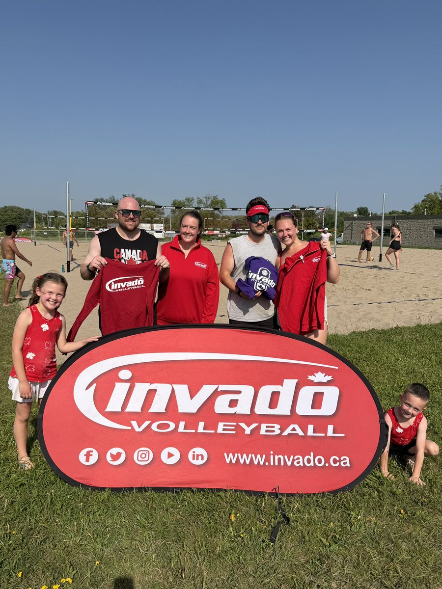 InvadoVB's tweet photo. OSHAWA - They came, they sunburned, & they conquered. Huge CONGRATS to our ‼️2026 Canada Day Co-ed 4’s CHAMPS ‼️ who somehow made it through all the heat & sun & walked away with some kick-ass Invado fleece. It was our 15th annual event, but our first-ever at Kingsway College, so these winners will always have a special place in Invado history!

🇨🇦Thanks again for joining us & we’ll see you all at the next one (check out https://t.co/QXu5HjBgMy for details)!

#invadovb #canadaday2026 #beachvolleyball #oshawa #tournaments