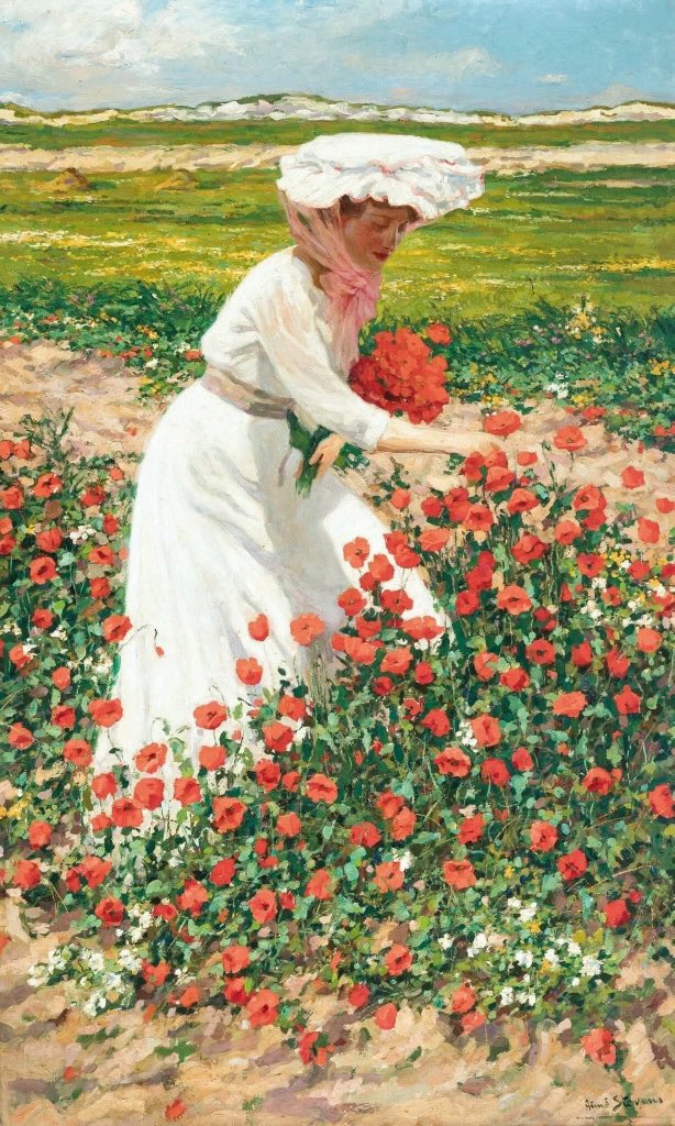 olgatuleninova's tweet photo. Aimé Stevens 
* Belgian * 1879 - 1951 
" The poppies " 
1909 https://t.co/qko7vmvVba