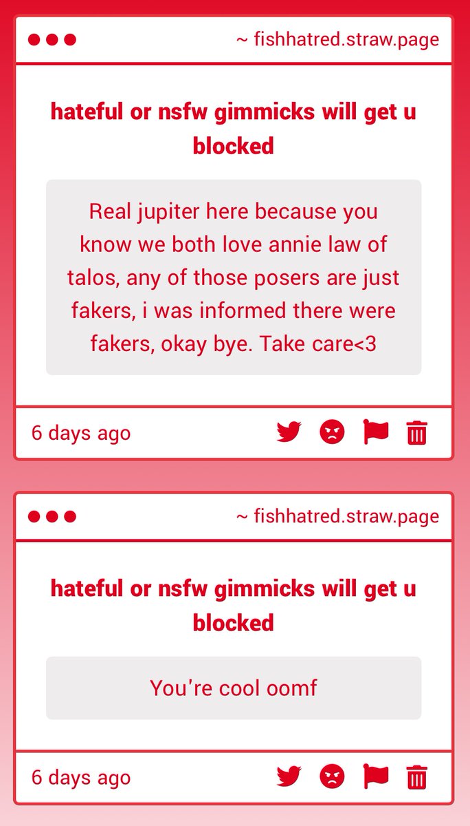 fishatred's tweet photo. i dont think they were fakes maybe its those ROC guys. btw i dont love annie i looove rachel

thank you^^

theyre pretty cool Also socials are in my strawpage bud

HI ASH!!! https://t.co/HgqL33l8Al
