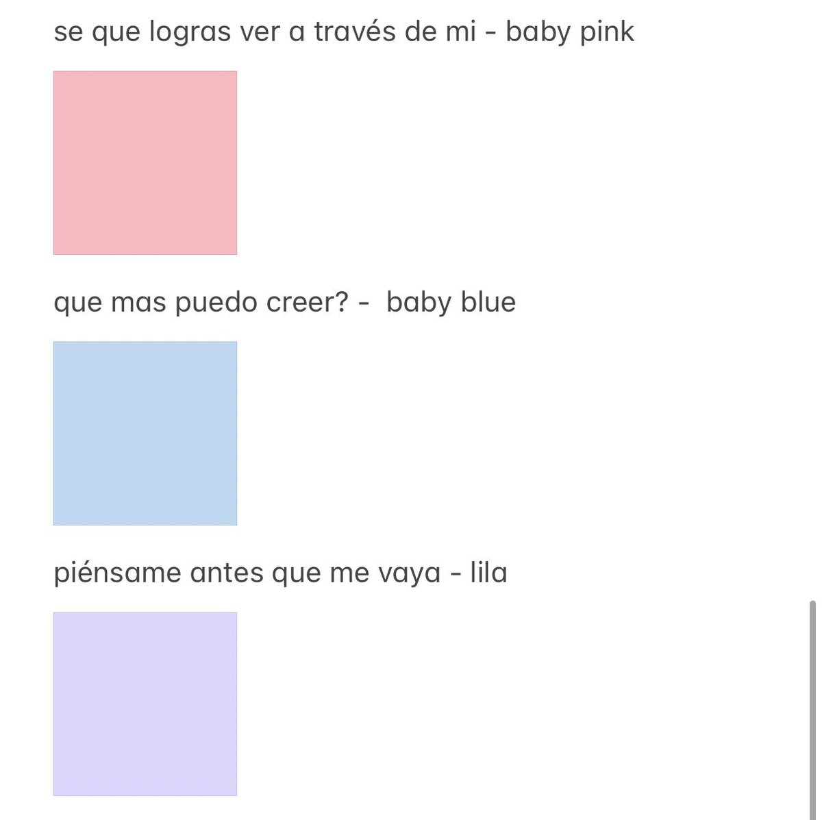 untouchedXOXO's tweet photo. Colores que creo que son las canciones de i Music Listen según mi criterio @izatkmmm https://t.co/Z3L2DNAW2p