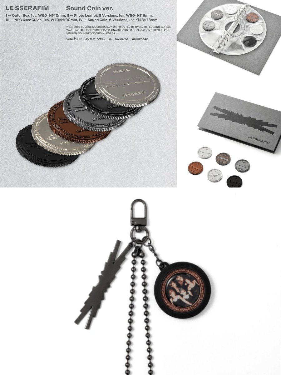 Lesserafim_mx's tweet photo. [📣] LE SSERAFIM estará lanzando una colección de sus álbums en una Sound Coin Ver. Además de un llavero y binder.

🗓️ Pre-Orden 1 de Julio || 8PM CDMX
Envío 4-11 de Septiembre 

©️®️ https://t.co/zIhmlgg4k6

#르세라핌 #le_sserafim #lesserafim_mx https://t.co/7E5J3vmKFO