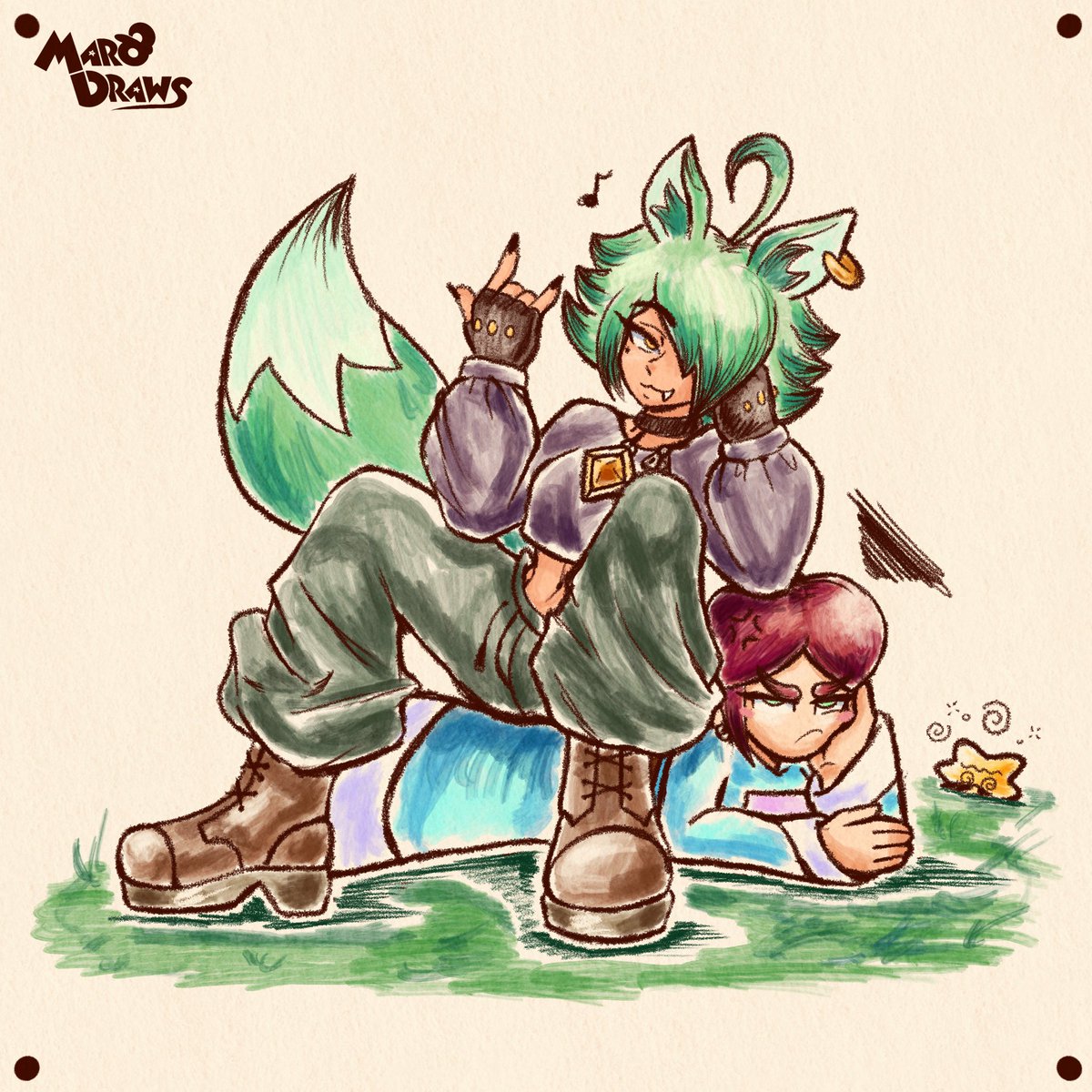 MaroDraws's tweet photo. (OCs) Just goofin’ around https://t.co/I2PkZYA1jd