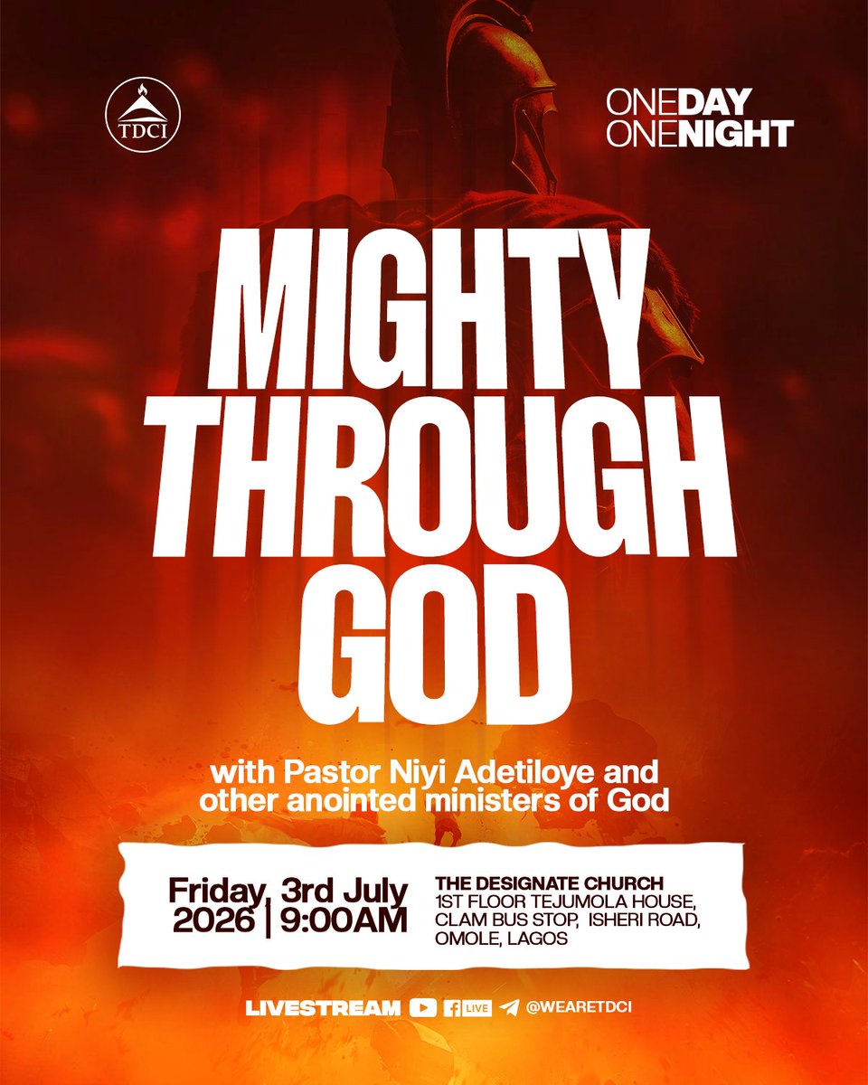 WeAreTDCI's tweet photo. #OneDAYOneNIGHT #ThisFriday Join us as we push in prayers! #MightyThroughGod https://t.co/O3hSchcer0