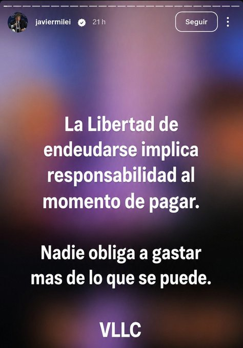 microagencia's tweet photo. 7 millones de caidos del sistema bancario, el presidente postea esto en Ig https://t.co/4YyjmR98G3
