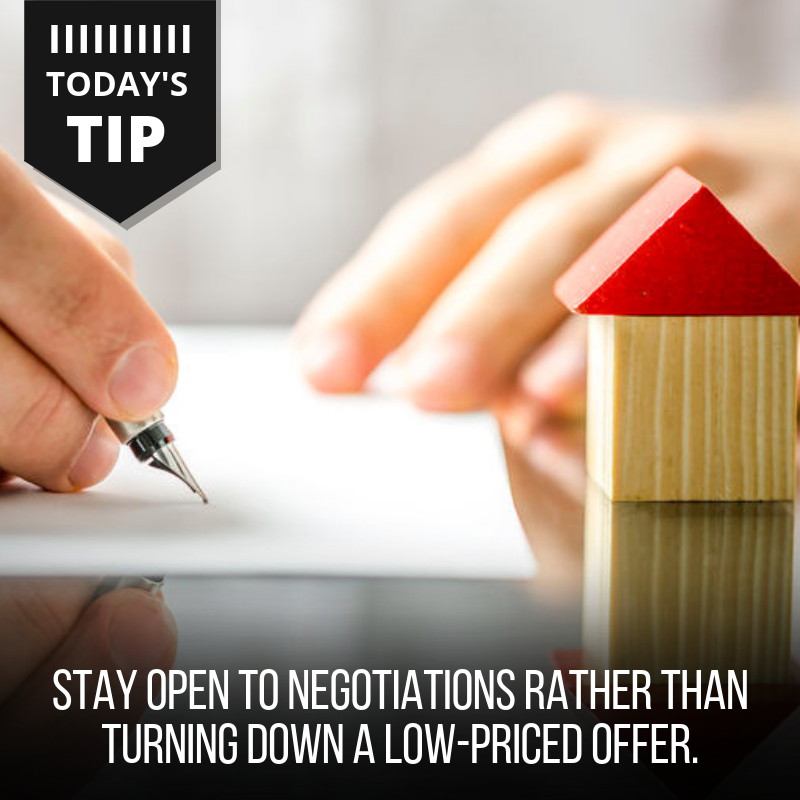 EricHuishLoans's tweet photo. No one wants to receive a low offer when selling a home, but don't automatically reject an offer that's lower than you'd like. It could be the start of a productive negotiation. Be ready to present a counteroffer instead. https://t.co/GkTwMYw5mB