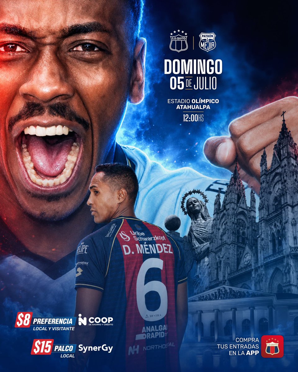 SDQuito_Oficial's tweet photo. ¡Imposible un mejor 🔝 plan para este domingo! 
🆚 Patrón Mejía 
⏰ 12:00
🏟️ Olímpico Atahualpa 
🎟️ 📱👉 https://t.co/Q5bDexgOn0 
#SoyDelQuito 💙❤️ https://t.co/LAn5ierR5V