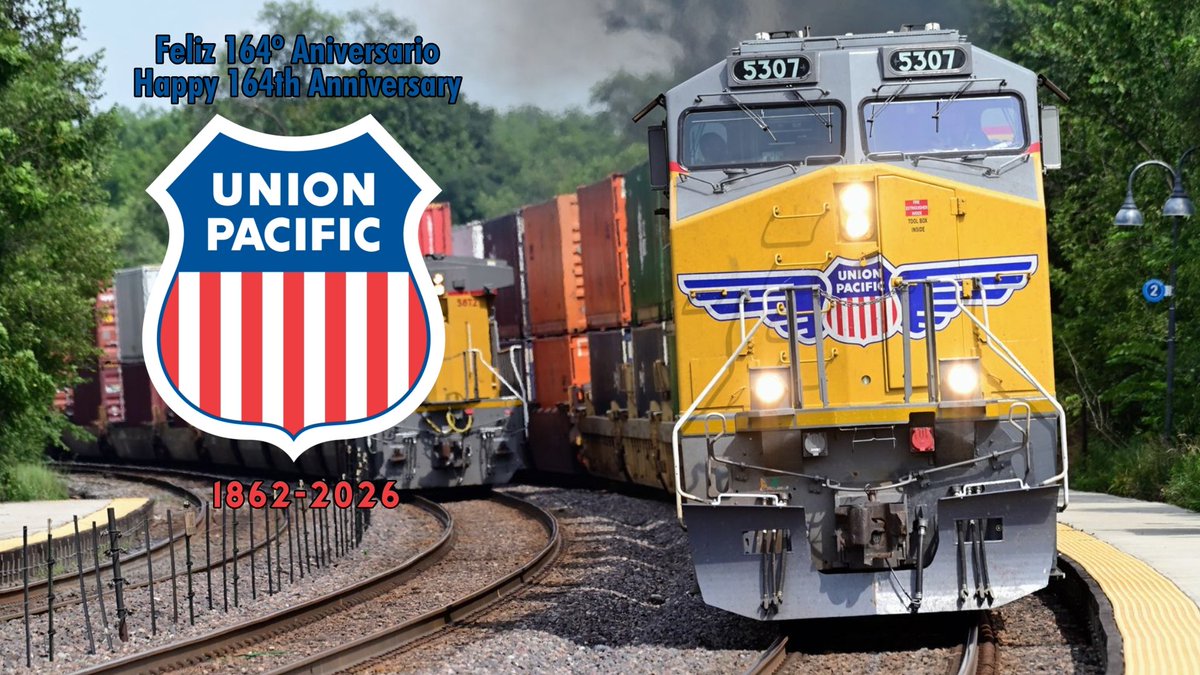 TTAFTijuana's tweet photo. Feliz 164º Aniversario Union Pacific
Happy 164th Anniversary Union Pacific
1862-2026 https://t.co/5VrW6aBQVE