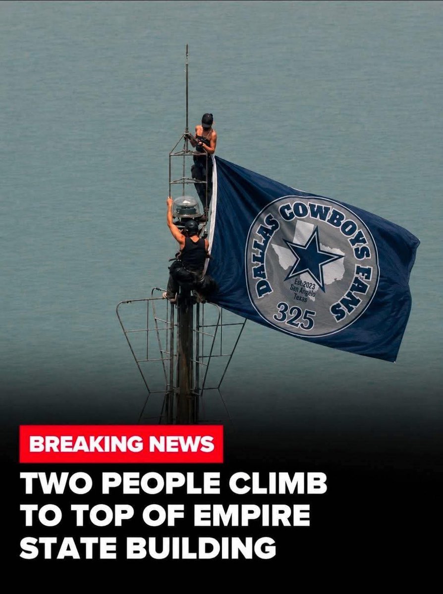 Kelly_K_9's tweet photo. 🚨 Breaking News🚨

Couple in NY scale the Empire State Building to declare for the entire world to see... that THIS is in fact.. 

THE YEAR OF THE DALLAS COWBOYS!! https://t.co/4qEQbYpJjn