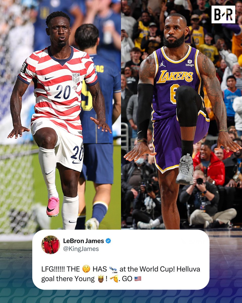 TrashTalk_fr's tweet photo. Folarin Balogun a fait la célébration de LeBron James en Coupe du Monde.

Et le King semble avoir apprécié la dédicace ! 👑⚽ https://t.co/GxTbC3G5pG