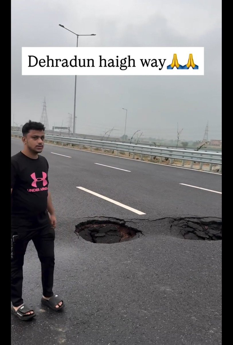 mshahi0024's tweet photo. 👋Hello @narendramodi Ji,

This is the Delhi–Dehradun Expressway, inaugurated by you just a couple of months ago.

It took around 5 years to build, yet it hasn't even seen its first monsoon. Look at the pathetic condition. People are forced to stand in the middle of the expressway to warn speeding vehicles about these massive potholes, which could easily turn fatal.

What kind of roads are private contractors building despite collecting such high tolls from the public?