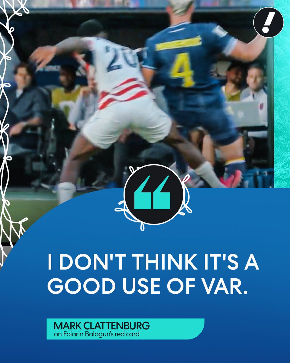 YahooSports's tweet photo. Fox Soccer Rules Analyst and former FIFA referee, Mark Clattenburg, on Folarin Balogun's red card. https://t.co/hatqqjYEeU