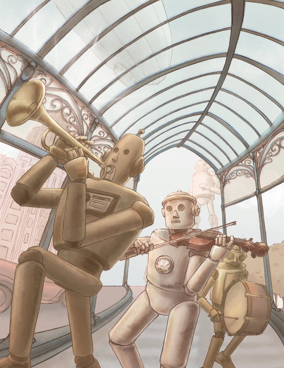 WittyMumbledonk's tweet photo. weird to call em done after so many months but I made some illustrations inspired by Panic, Gangbusters Melody Club, and <|°_°|> by Caravan Palace 

Didn't come out exactly how I wanted but I'm still quite proud of em :]
#caravanpalace https://t.co/2WdGpEX1xi