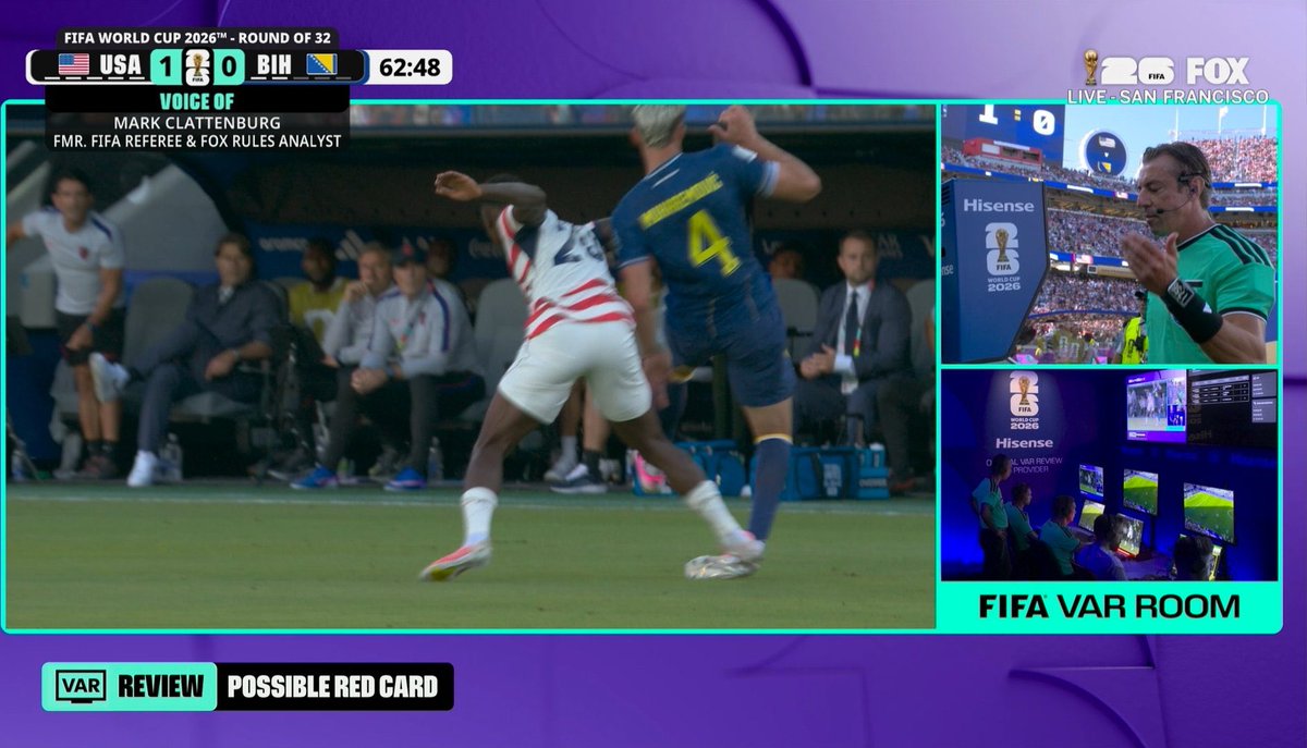 MatchReportH's tweet photo. 🚨🇺🇸 Rio Ferdinand Questions VAR Consistency After Balogun Red Card

“This is where people start questioning VAR because they just want consistency. We all remember the challenge involving Messi against Algeria. Many felt it was worthy of a red card, yet it wasn’t even properly reviewed, and there was no punishment. Now you look at Balogun’s challenge—VAR steps in, the referee goes to the monitor, and suddenly it’s a straight red. That’s the inconsistency that frustrates players, coaches, and supporters.

“Football keeps telling us that VAR is there to make the game fair and ensure every team is treated equally. But when similar incidents are handled completely differently, people naturally begin to wonder what the standard actually is. The laws shouldn’t change depending on the badge on a player’s shirt.

“I’m not saying officials have an easy job, but if you’re going to intervene in one incident, you have to intervene in all of them. Otherwise, you lose trust in the system. The game deserves consistency, the players deserve consistency, and the fans deserve consistency. Right now, it doesn’t feel like everyone is being judged by the same standard.”

 #USABIH