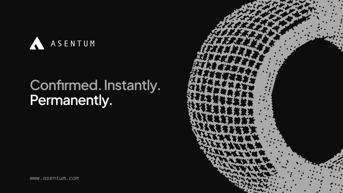 Asentum's tweet photo. Most chains finalize blocks probabilistically - the longer you wait, the more confident you are. 

Asentum finalizes instantly 🔥

2/3 committee stake signs off and that block is permanent. Forever ♾
https://t.co/RckOpJUn0q https://t.co/TMF3Wmmr3d