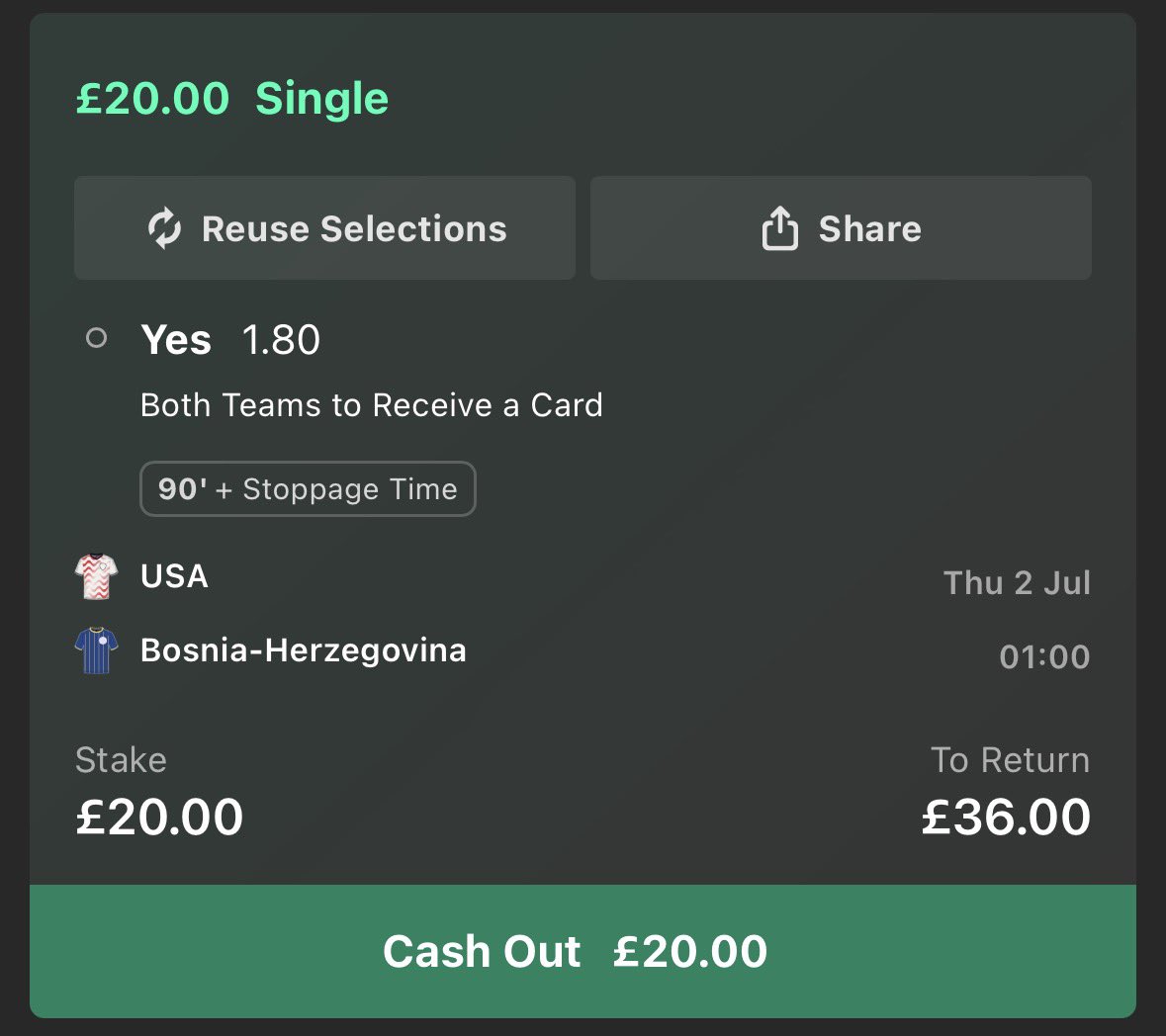 TheLadderLad's tweet photo. World Cup🪜 Bet #159

USA 🇺🇸 v Bosnia 🇧🇦 

Both teams to be Carded Ladder

Bet 1 - Over 0.5 Each @ 1.8 | 2U
Bet 2 - Over 1.5 Each @ 5 | 0.5U

365 🟢

📊 USA have got 1+ card in 18/18 recent games and 2+ in 9/18

Bosnia have got 1+ card in 17/18 recent games and got 2+ in 14/18 https://t.co/FYHJ9ctxLb