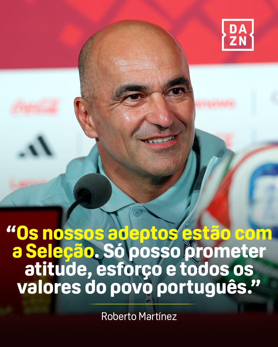 DAZNPortugal's tweet photo. Roberto Martínez faz promessas para o jogo de amanhã 🇵🇹

#DAZNFIFAWC https://t.co/ncYndMHQvb